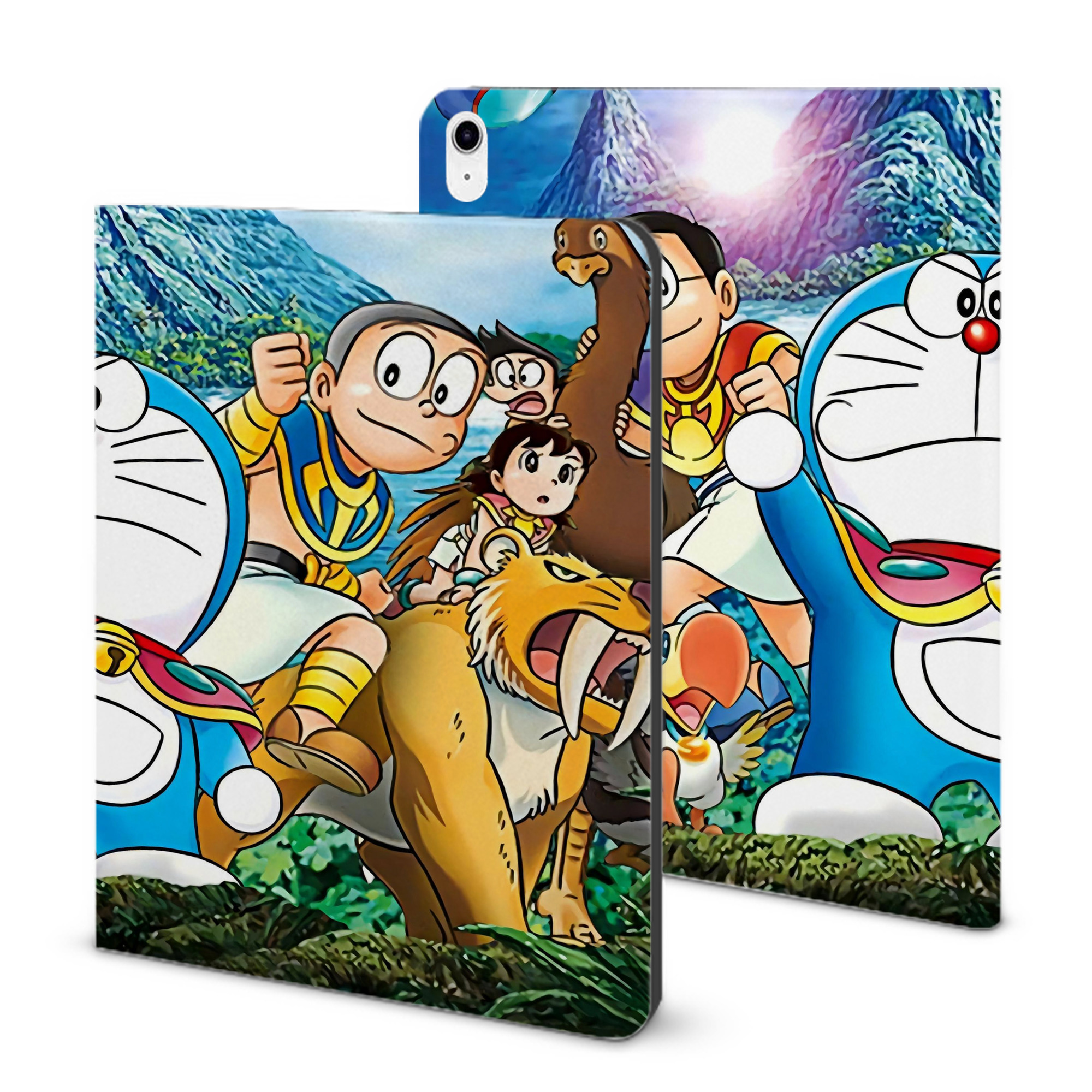 （画像用） ドラえもん Doraemon IPad ケース ブック型 PUレザー TPU 耐衝撃 軽量 薄型 ペン収納なし 全面保護 IPad 各モデル対応